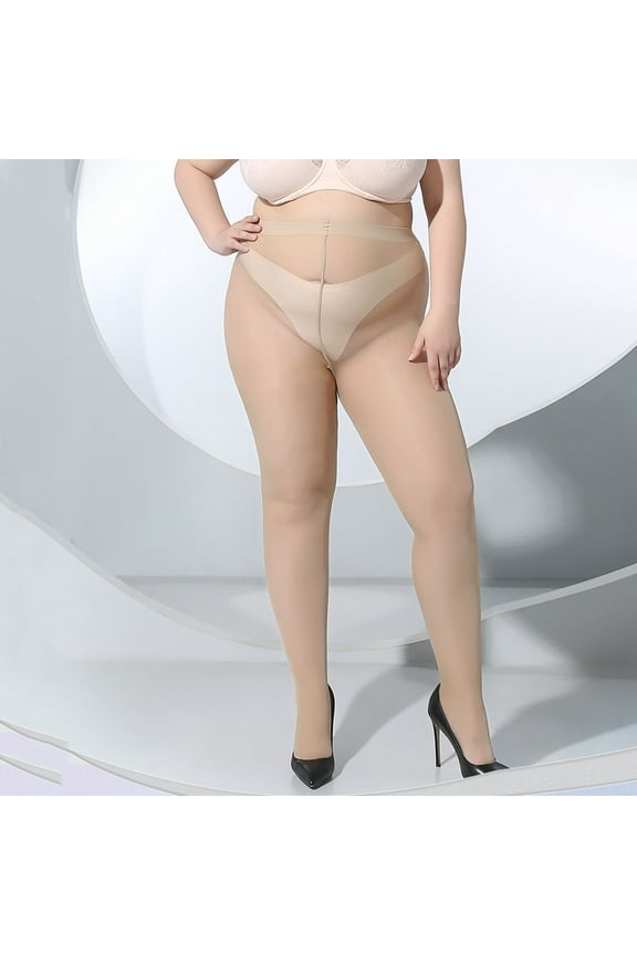 Plus Size Sheer Tights, Wide Fit Pantyhose, Opaque Stockings for Tall Women, Ideal for Women, Plus Size Women Under Dresses And Skirts, Formal Wear, Office Gr-L03