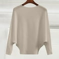 thumbnail image 1 of Baberdicy Round Neck Pullover, Women's Sweater Women's Off-Shoulder Pullover – One-Neck Sweater for Date Nights, Brunch Dates & Layering Ribbed Hem, Autumn Tones, Khaki, 3Xl, 1 of 8