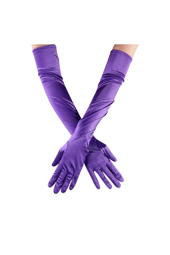 Satin Opera Gloves, Long Evening Gloves Satin Elbow-Length Gloves – 192 S Style for Bridal, Dance & Costume, Women's Gloves One Size