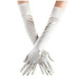 thumbnail image 1 of Baberdicy Satin Opera Gloves, Women's Gloves Satin Elbow-Length Gloves – 192 S Style for Bridal, Dance & Costume, Beige, One Size, 1 of 3