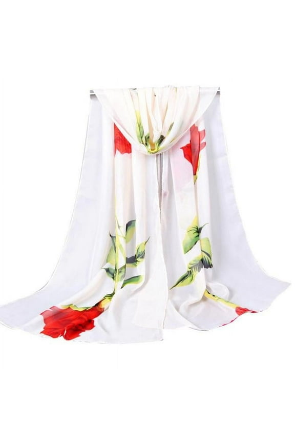 Scarf for Women Clearance！Fashion Women Rose Long Soft Wrap Scarf Ladies Shawl Chiffon Scarf Scarves Scarf Shawl Fashion Scarves Beige