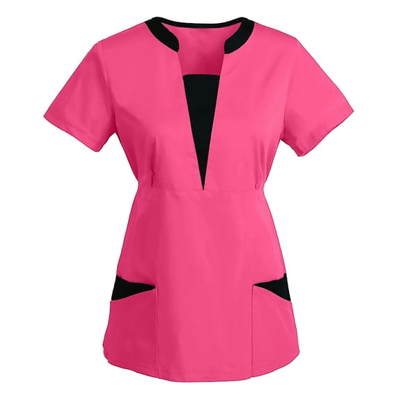 Baberdicy Scrubs for Women Women Shirtshort Sleevecasualstylish Top Shirts Tshirts Shirts for Women Hot Pink 3Xl