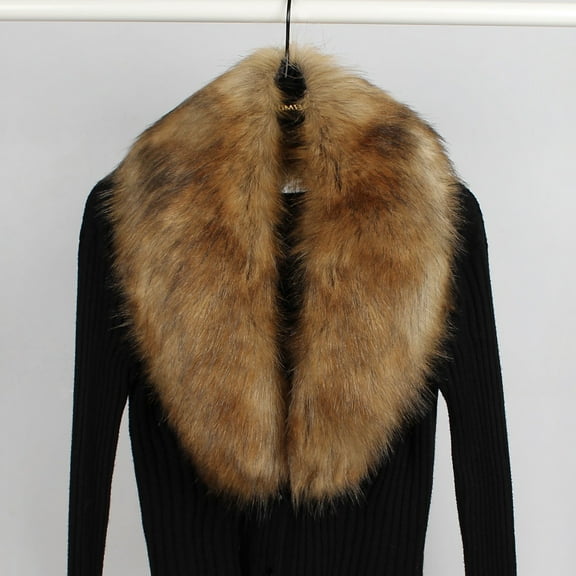 Baberdicy Winter Fashion Scarf, C Women's Faux Plush Collar Scarf Wrap Cold Winter Warmer Women's Neck Warmer Scarf Wrap One Size