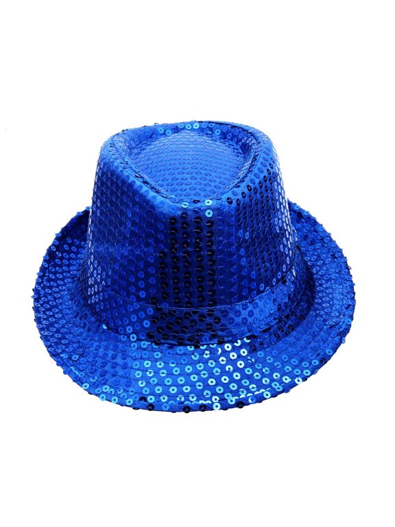 Show Hat Hat Sequined Stage Hat Performances Dance Baseball Caps Blue