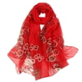 thumbnail image 1 of Baberdicy Silk Scarf Clearance！Scarf Polyester Lightweight Birthday Women Scarf Shawl Fashion Scarves Red, 1 of 5