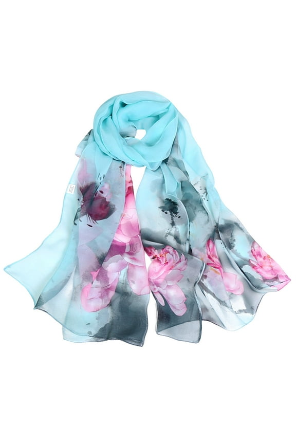 Silk Scarf Clearance!Scarfs for Women Lightweight Print Floral Pattern Scarf Shawl Fashion Scarves Shawls And Wraps for Spring Scarf Shawl Fashion Scarves Green