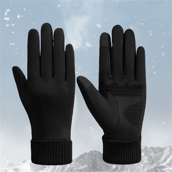 Baberdicy Ski Gloves, Unisex Riding Gloves, Anti-Slip Windproof Touchscreen Gloves, Padded Gloves for Men Women, Cycling, Motorcycle, Protection & Sensitivity, Gifts ( Black)