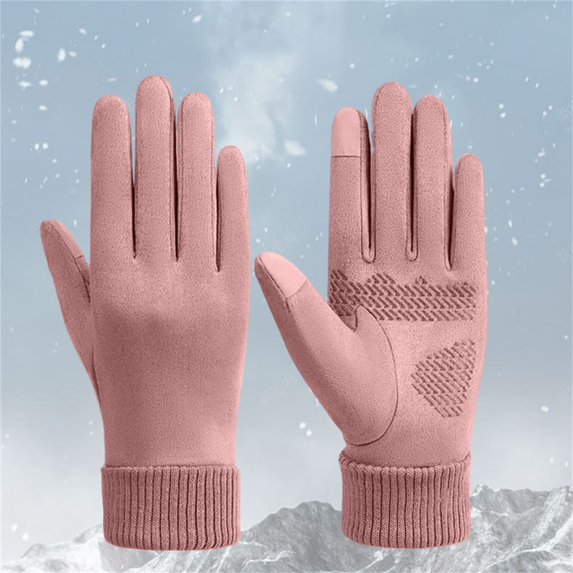 Baberdicy Ski Gloves, Unisex Riding Gloves, Anti-Slip Windproof Touchscreen Gloves, Padded Gloves for Men Women, Cycling, Motorcycle, Protection & Sensitivity, Gifts ( Pink)