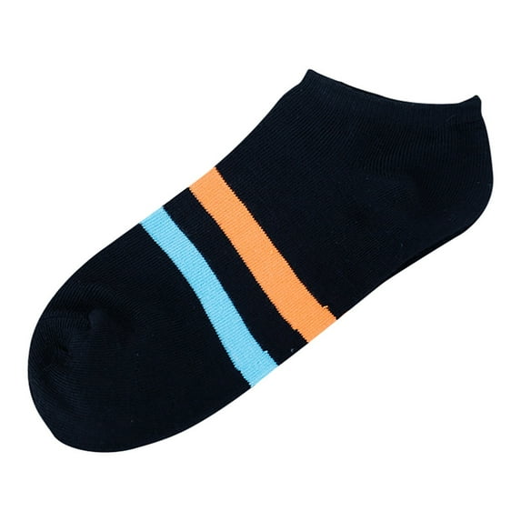 Baberdicy Socks 2Pair Unisex Mixed Color Comfortable Stockings Non Slip Stripe Short Stockings Mens Socks Black