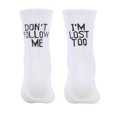 thumbnail image 1 of Baberdicy Socks Follow Printing Am Cotton Don'T Socks Too Socks Fun Socks I Lose Me Long Medium Socks Mens Socks White, 1 of 3