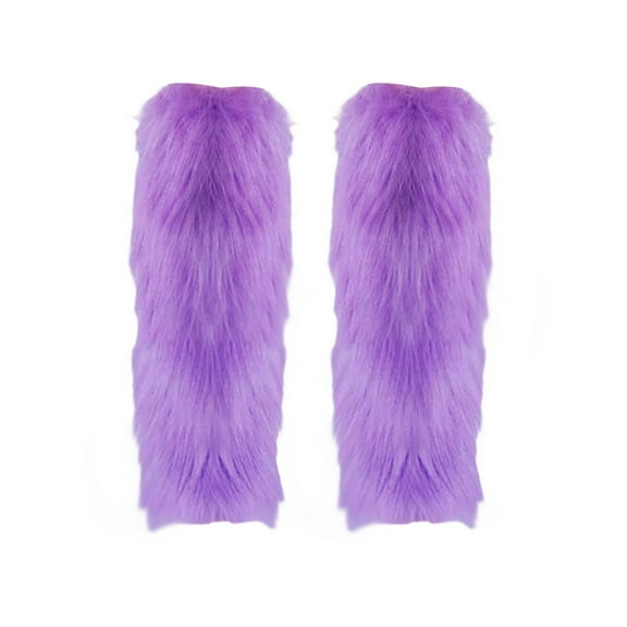 Baberdicy Socks Furry Boot Cover Imitation Socks Shoe Cover Leg Cover Long Foot Cover Women's Leg Warmers Warm and Slim Thigh High Socks Purple