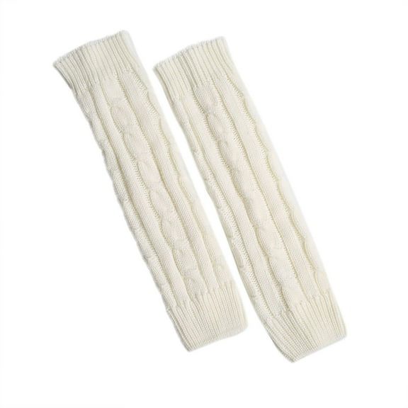 Baberdicy Socks Knitted Wool Winter Warm Leg Warmers Pile Warmers Thick Warmers Mens Socks White