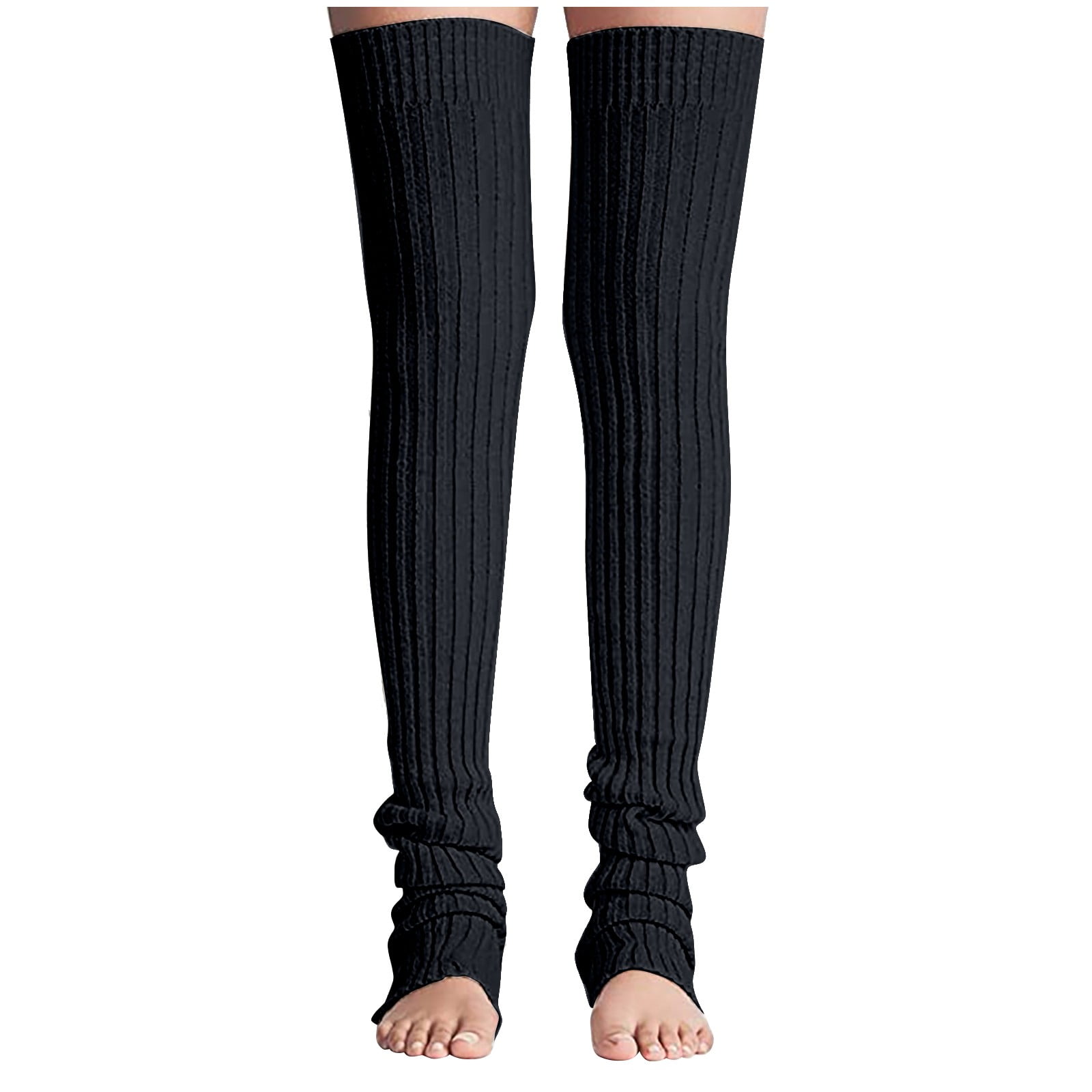 Baberdicy Socks Leg Warmer Women Thigh High Tie Cable Knit Crochet Long ...