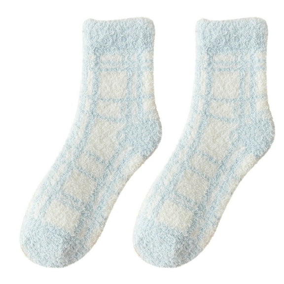 Baberdicy Socks Women Plaid Plush Winter Sleeping Socks House Socks Bed Socks Hut Socks Socks for Women
