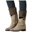 thumbnail image 1 of Baberdicy Socks Women Winter Warm Knit Leg Warmers Crochet Leggings Slouch Boot Socks Socks for Women Khaki, 1 of 4