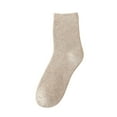thumbnail image 1 of Baberdicy Socks Womens Socks in Autumn and Winter Plus Velvet Padded Warm Towel Socks Solid Color Ladies Long Cotton Socks Gifts for Women Thigh High Socks Khaki, 1 of 1