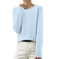 thumbnail image 1 of Baberdicy Solid Pullover Sweater, Women's Sweater Women's Lightweight Knit Sweater – Crew Neck Pullover for Fall & Winter, Blue, Xxl, 1 of 5