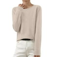 thumbnail image 1 of Baberdicy Solid Pullover Sweater, Women's Sweater Women's Lightweight Knit Sweater – Crew Neck Pullover for Fall & Winter, Silver, Xxl, 1 of 5