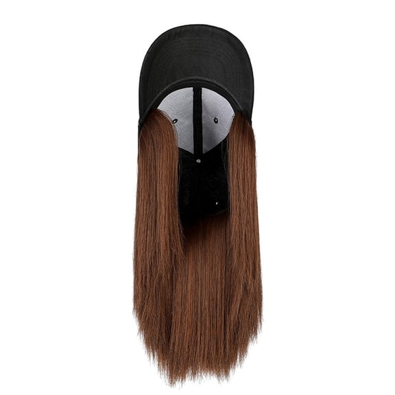 Baberdicy Straight Wig Hat - Sun Cap with Hair Attachment - Adjustable Straps - Fashion Accessory - Instant Style Change - Baseball Cap Hair Straight Hair Hairstyle Adjustable Wig C,One Size