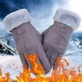 thumbnail image 1 of Baberdicy Suede Thermal Gloves, Ski Snow Gloves Women's Thermal Gloves – Touchscreen Fleece for Driving & Winter, Winter Gloves One Size, 1 of 5