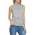 thumbnail image 1 of Baberdicy Sweater Vest Women Sleeveless Mock Neck Tops for Women Sweater Knit Turtleneck Soft Basic Vest Tank Lightweight Lightweight Vest Grey, 1 of 6
