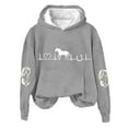 thumbnail image 1 of Baberdicy Sweatshirt for Women, Women's Horse Heartbeat Horse Lover Casual Hoodie Casual Long Sleeve Sweatshirt Soft Printed Shirt Women's Winter Sweatshirt Top Pullover Sweaters for Women Grey, 1 of 5