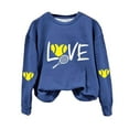 thumbnail image 1 of Baberdicy Sweatshirt for Women, Women's Love Tennis Casual Hoodie Long Sleeve Sweatshirts Soft Printed Shirts Women's Winter Sweatshirt Tops Pullover Sweaters for Women Blue, 1 of 6