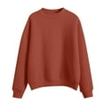 thumbnail image 1 of Baberdicy Sweatshirt for Women, Women's Solid Color Round Neck Oversized Sweatshirt Loose Fit Long Sleeve Light Sweatshirt Loose Blouse Pullover Sweaters for Women Watermelon red, 1 of 3