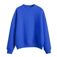 thumbnail image 1 of Baberdicy Sweatshirt for Women, Women's Solid Color Round Neck Oversized Sweatshirt Loose Fit Long Sleeve Light Sweatshirt Loose Blouse Pullover Sweaters for Women Blue, 1 of 3