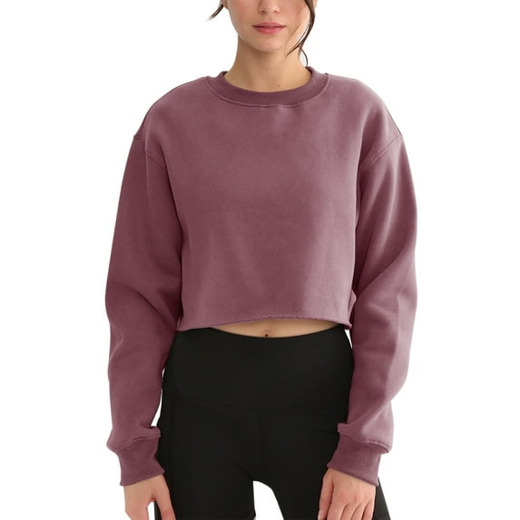 Baberdicy Sweatshirt for Women, Women Cropped Sweatshirt Long Sleeves Pullover Fleece Crop Tops Pullover Sweaters for Women
