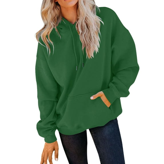 Baberdicy Sweatshirt for Women Women's Casual Pocket Hoodie Long Sleeve Fashion Rope Pullover Hoodie Top Men's Fashion Hoodies & Sweatshirts Green L
