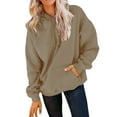 thumbnail image 1 of Baberdicy Sweatshirt for Women Women's Casual Pocket Hoodie Long Sleeve Fashion Rope Pullover Hoodie Top Men's Fashion Hoodies & Sweatshirts Khaki L, 1 of 1
