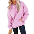 thumbnail image 1 of Baberdicy Sweatshirt for Women Women's Casual Pocket Hoodie Long Sleeve Fashion Rope Pullover Hoodie Top Men's Fashion Hoodies & Sweatshirts Pink L, 1 of 1
