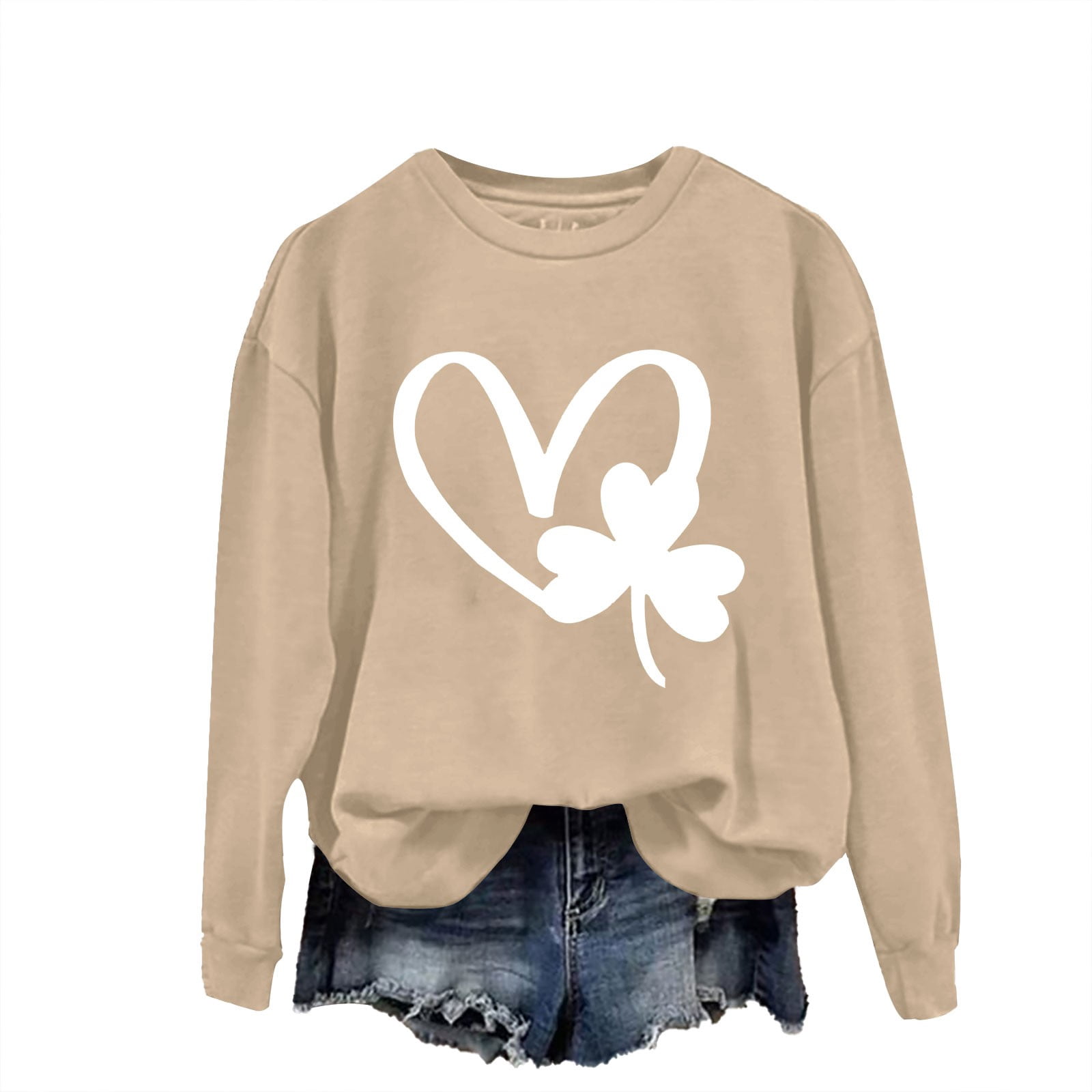 Baberdicy Sweatshirt for Women Women's Crew Neck Long Sleeved St. Day ...