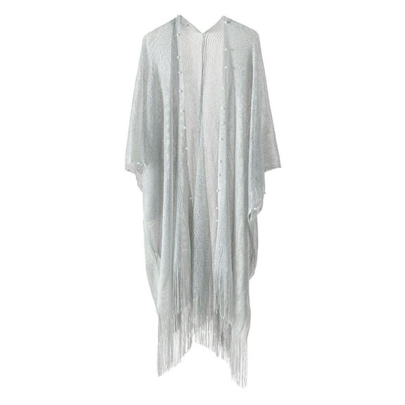 Baberdicy Swimwear Cover-ups & Wraps Limited Time Deal, Smock Europe and The United States Summer Nail Pearl Beach Shawl Cardigan Bikini Smock in Long Sunscreen Clothing Women Smock