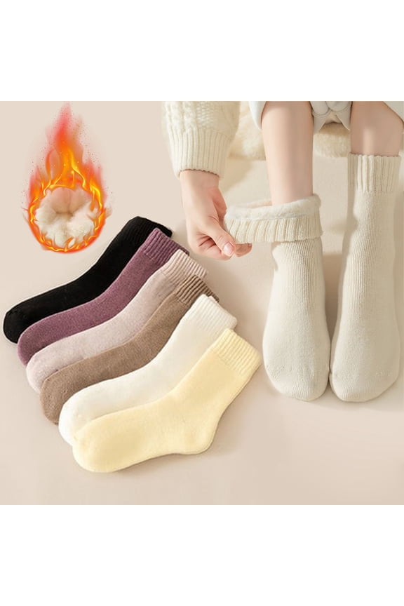 Thermal Boot Socks – 400 G Plush, 30 Cm Tube, Non-Slip Print | Ski, Hike, Winter Work | Optical White, 1 Pair,Optical White Fits All – Gift Ready