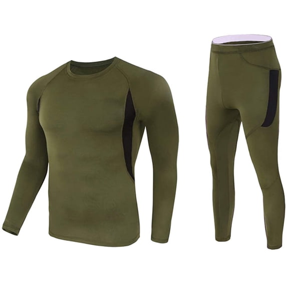 Baberdicy Thermal Underwear for Men Skiing Running Thermal Underwear Underwear Suit Fitness Breathable Men's Hiking