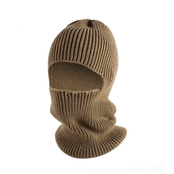 Baberdicy Traooer Hat Winter Collar Hats for Men Women Soft Warm Knit Hat Ski Stocking Collar Cap Mens Bomber Hats Khaki