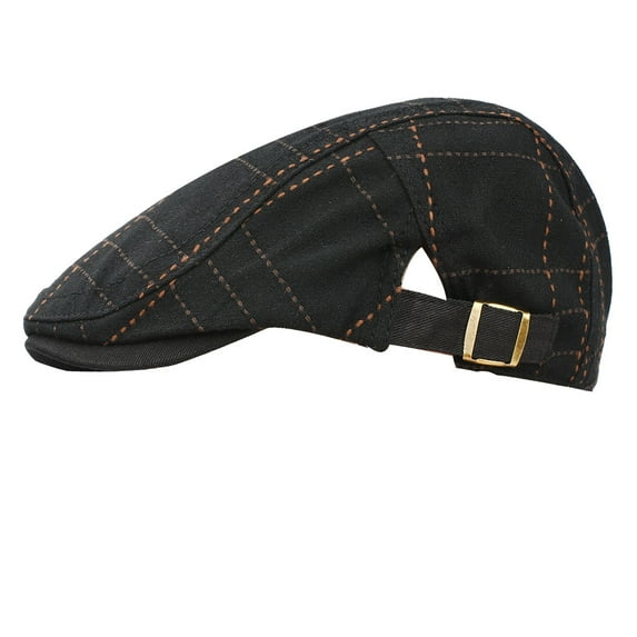 Baberdicy Traooer Hat Women Men British Hat Simple Peaked Cap Washed Breathable Forward Cap Mens Beanie Black