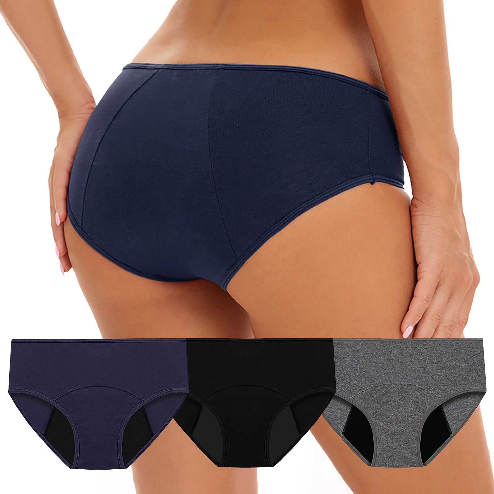 Baberdicy Underwear Women, Women's Solid Color Large Size Leak Proof  Conservative Low Waist Pants Panties for Women 