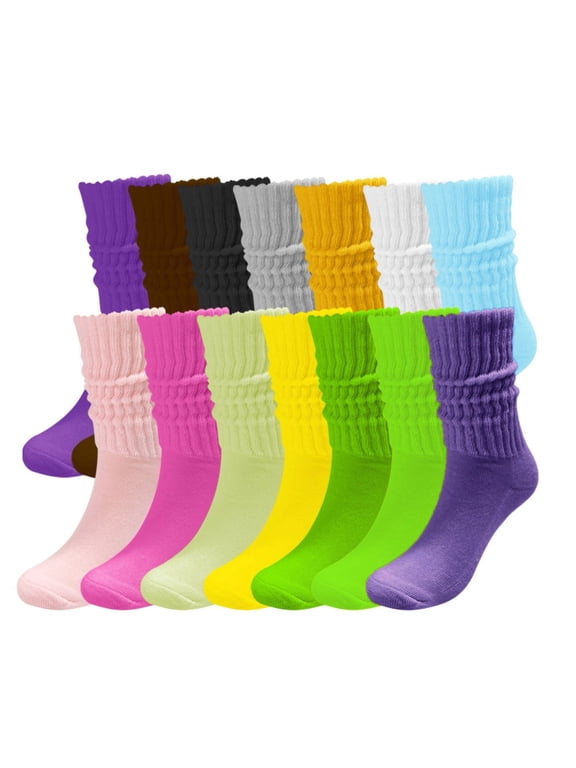 Unisex Bubble Socks, Mid-Calf Loose Cuff Sailor Style Retro Casual Socks,Yellow Fits All – Gift Ready