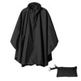 thumbnail image 1 of Baberdicy Unisex Hooded Poncho - Waterproof Zippered Shawl - Solid Color Design - Outdoor Rain Protection - Versatile Wear - Unisex Solid Color Hooded Zippered Poncho Black,One Size, 1 of 7