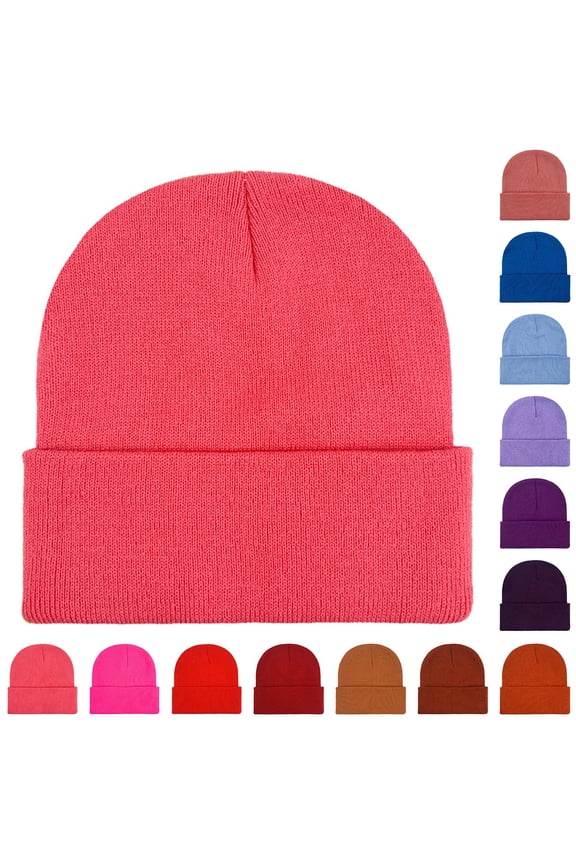 Unisex Knit Beanie, Cuffed Soft Warm Ski Watch Cap,F Fits All – Gift Ready