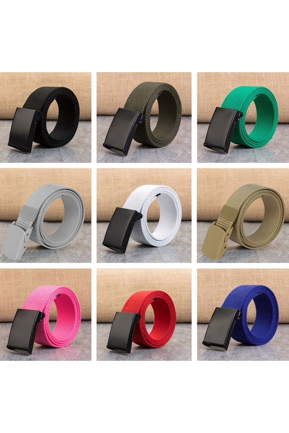 Unisex Nylon Canvas Belt, Plastic Buckle Automatic Strap,Hot Pink Fits All – Gift Ready