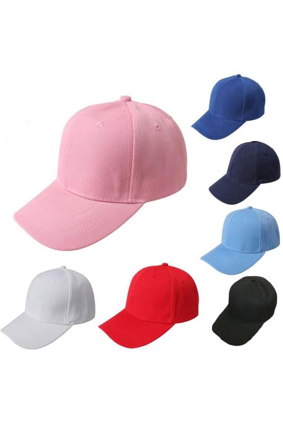 Unisex Plain Baseball Cap, Blank Solid Color Hat for Customization, Adjustable Pink Universal Fit