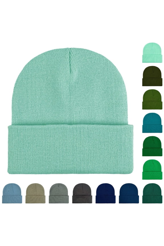Unisex Ribbed Knit Beanie, Warm Winter Hat for Cold Weather, Stretch Fit Most T1501 Universal Fit