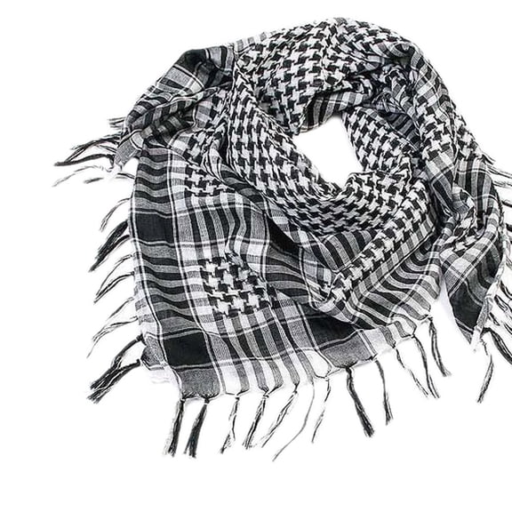 Baberdicy Unisex Scarf - Arab Keffiyeh Design - Lightweight Cotton - Multi-Purpose Wrap - Houndstooth Pattern - 1Pc Unisex Fashion Women Men Arab Shemagh Keffiyeh Black,One Size