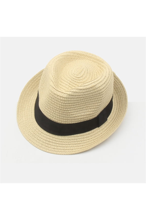 Unisex Straw Hat, Sun Hat Unisex Woven Straw Hat – Foldable Fisherman Style for Beach & Casual Outings, Beige, One Size