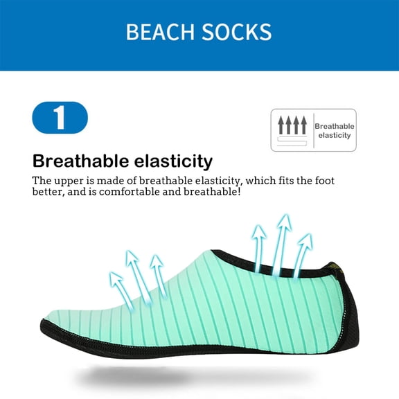 Baberdicy Water Socks - Barefoot Yoga - Men/Women's Aqua Shoes - Quick-Dry - Beach/Pool - Men's And Women's Water Socks Barefoot Speed Dry Anti-Skid Green,Xl
