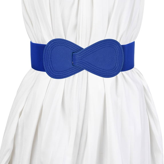 Baberdicy Wide Belt for Women, Blue Women's Elastic Stretch Belt – Wide Waist Cincher for down Coats, Dresses & Casual Wear | Adjustable Fit | One Size One Size